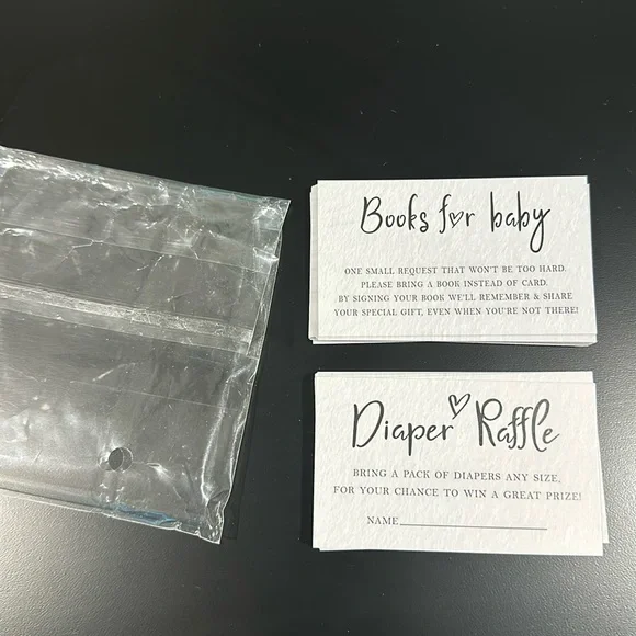 NWT baby shower accessories — diaper raffle and books for baby cards 25 each - Picture 1 of 1
